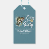 Geburtstagsparty zum Thema Vintages Angeln Geschenkanhänger (Rückseite)