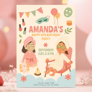 Geburtstagsparty zum Thema Wellness-Center für Mäd Einladung