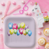 Geburtstagspartys auf Lila Pappteller (Party)