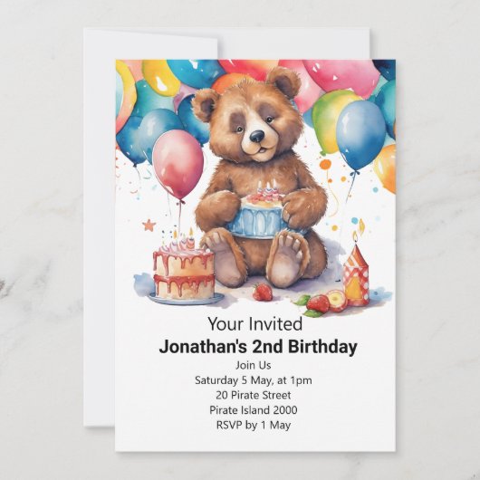 Geburtstagspartys für Kinder Einladung (Vorderseite)