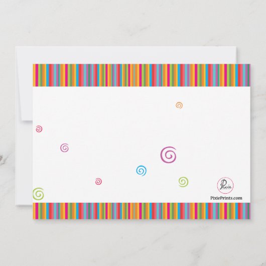 Geburtstagspartystreifen Einladung (Rückseite)