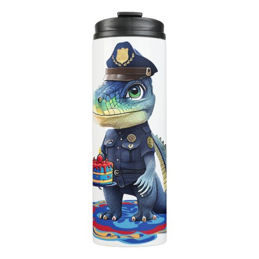 Geburtstagspatrouillen-Alligator Thermosbecher (Vorderseite)