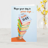 Geburtstagspile der Bücher Karte (Gelbe Blume)