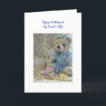 Geburtstagspilze Ehefrau Christliche Karte BBR<br><div class="desc">Teddy Bear Collage grüßt Pastor's Ehefrau mit Happy Birthday Wünsche. Schrift und Text im Inneren.</div>