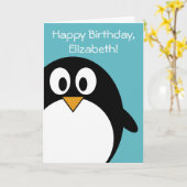 Geburtstagspinguin individuell anpassbar karte (Gelbe Blume)