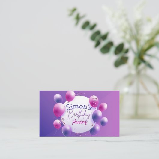 Geburtstagsplanung der Visitenkarte (Stehend Vorderseite)