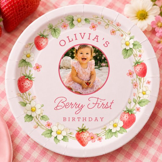 Geburtstagsplatte Berry Sweet  Pappteller