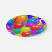 Geburtstagsplatte mit Balloondesign Pappteller (Schrägansicht)
