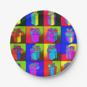 Geburtstagsplatte mit Geschenkdesign Pappteller (Vorderseite)