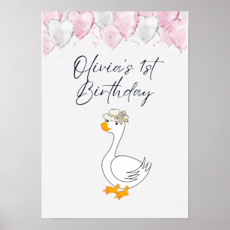Geburtstagsposter zum 1. Geburtstag mit Namen Poster