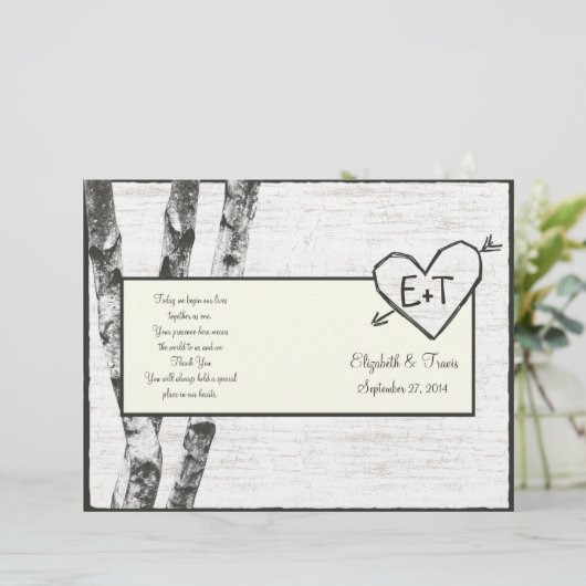 Geburtstagsprogramm "Carved Birch Tree" (Stehend Vorderseite)