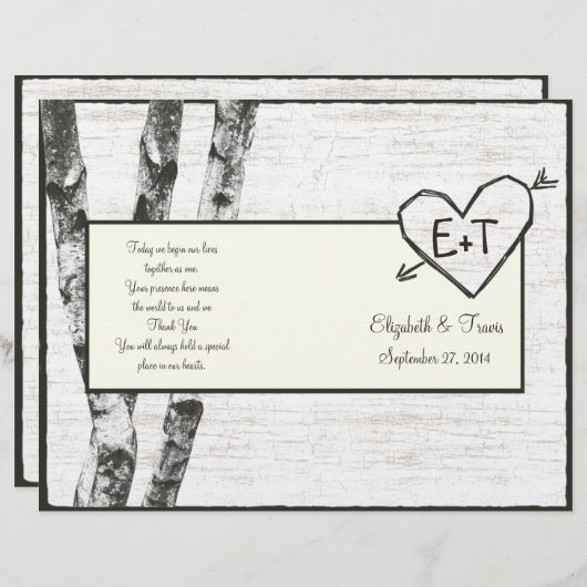 Geburtstagsprogramm "Carved Birch Tree" (Vorne/Hinten)