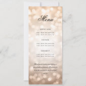 Geburtstagsprogramm Rose Gold Bokeh Menü Einladung (Rückseite)