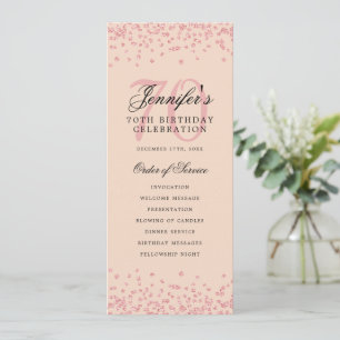 Geburtstagsprogramm Rose Gold Confetti Blush Einladung