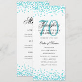 Geburtstagsprogramm Türkisches Confetti-Menü Einladung (Vorne/Hinten)