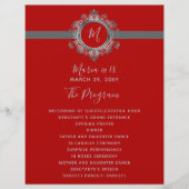 Geburtstagsprogramme von Rot und Grau Monogram (Vorderseite)