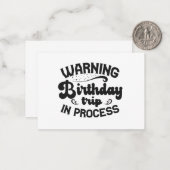 Geburtstagsreise in Arbeit Funny Cruising Mitteilungskarte (Vorderseite/Rückseite Beispiel)