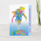 Geburtstagsribons und Balloons Karte (Vorderseite)