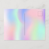 Geburtstagsrosa lila holografische einladungspostkarte (Rückseite)