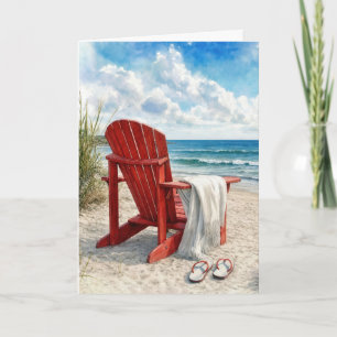 Geburtstagsroter Adirondack-Strandstuhl Karte