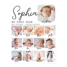 Geburtstagsschild, das erste druckbare Baby