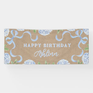 Geburtstagsschild, Kraftfarben Blaue Hydrangea Banner