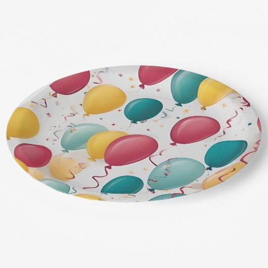 Geburtstagsschild Pappteller (Schrägansicht)