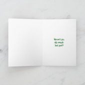 Geburtstagsschildkröte in grünen Gläsern, Spaß Karte (Innenseite)