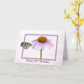 Geburtstagsschmetterling auf Kone-Blume Karte (Gelbe Blume)