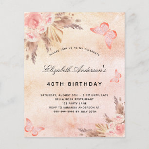 Geburtstagsschmetterling Pampas blush boho