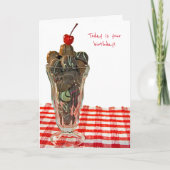 Geburtstagsschokoladentrüffeleiscremebecher Karte (Vorderseite)