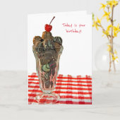 Geburtstagsschokoladentrüffeleiscremebecher Karte (Gelbe Blume)