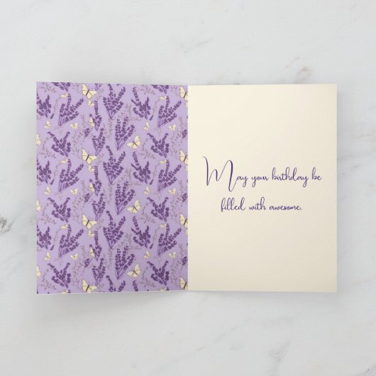 Geburtstagsschrott mit Lavender Karte (Innenseite)