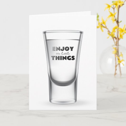 Geburtstagsschussglas mit Text Karte (Gelbe Blume)