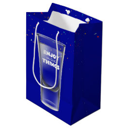 Geburtstagsschussglas mit Text und Confetti Mittlere Geschenktüte