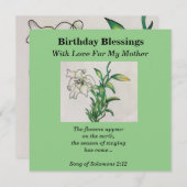 Geburtstagssegmente Mutter Lily Blume Bible Verse (Vorne/Hinten)
