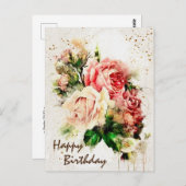 Geburtstagssegmente Vintage Rose Bibelverse Postkarte (Vorne/Hinten)