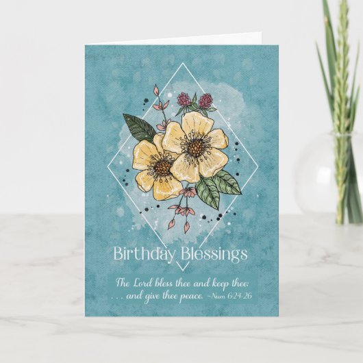 Geburtstagssegmente Wasserfarbige Blume Karte (Vorderseite)