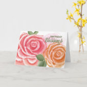 Geburtstagssegnung Große Rose Karte (Gelbe Blume)