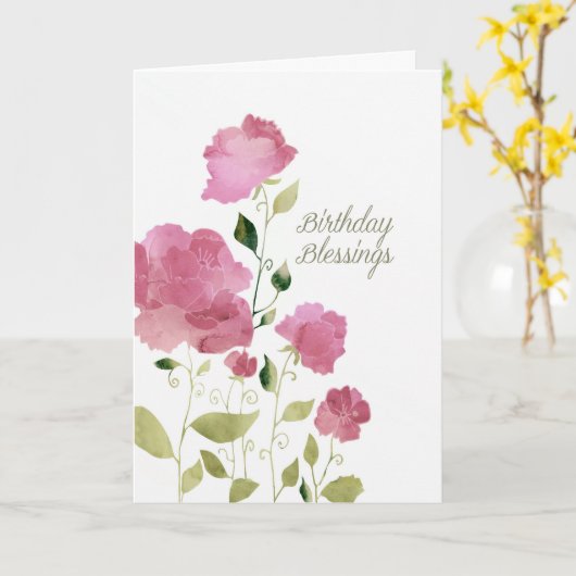 Geburtstagssegnung, Peonies Karte (Gelbe Blume)