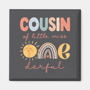 Geburtstagsshirt Cousin Kleine Miss Onederful Magnet
