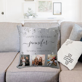 Geburtstagssilber-Foto Kissen