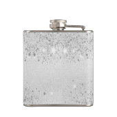 Geburtstagssilber-Glitzer-Foto Flachmann (Rückseite)