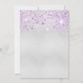 Geburtstagssilber lila Glitzer Einladung (Rückseite)