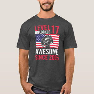 Geburtstagsspiel Level 17 Jahre freigeschaltet Awe T-Shirt