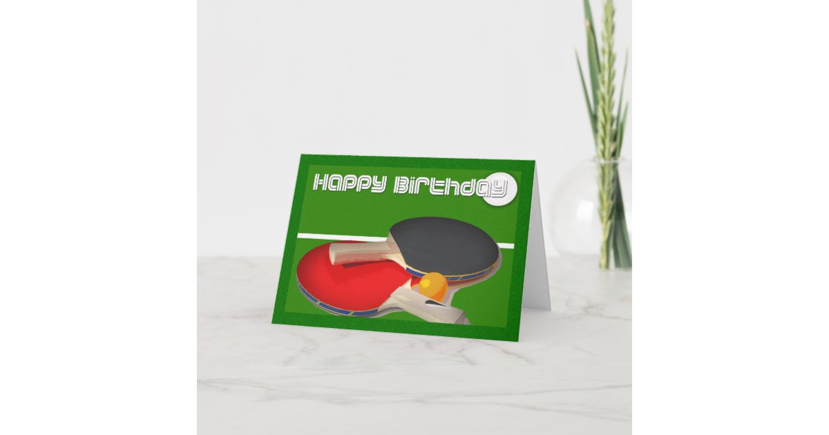 Geburtstagssport Klingeln Pong Tischtennis Karte Zazzle.de