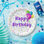 Geburtstagssprinklen mit Balloons Pappteller (Party)