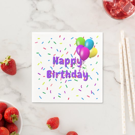 Geburtstagssprinklen mit Balloons Serviette (Beispiel)