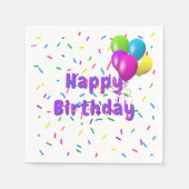 Geburtstagssprinklen mit Balloons Serviette (Vorderseite)