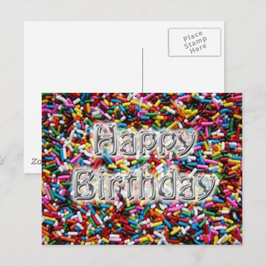 Geburtstagssprinklen Postkarte (Vorne/Hinten)